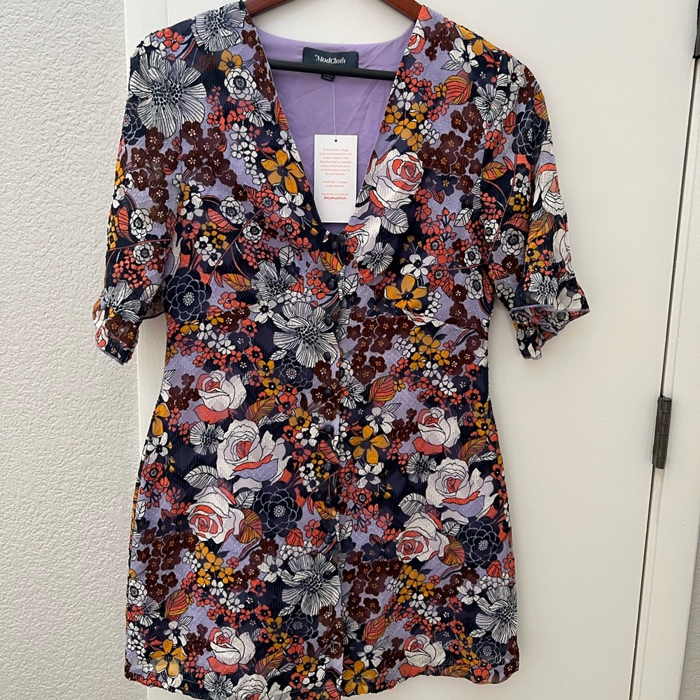 Floral V Neck Modcloth Dress